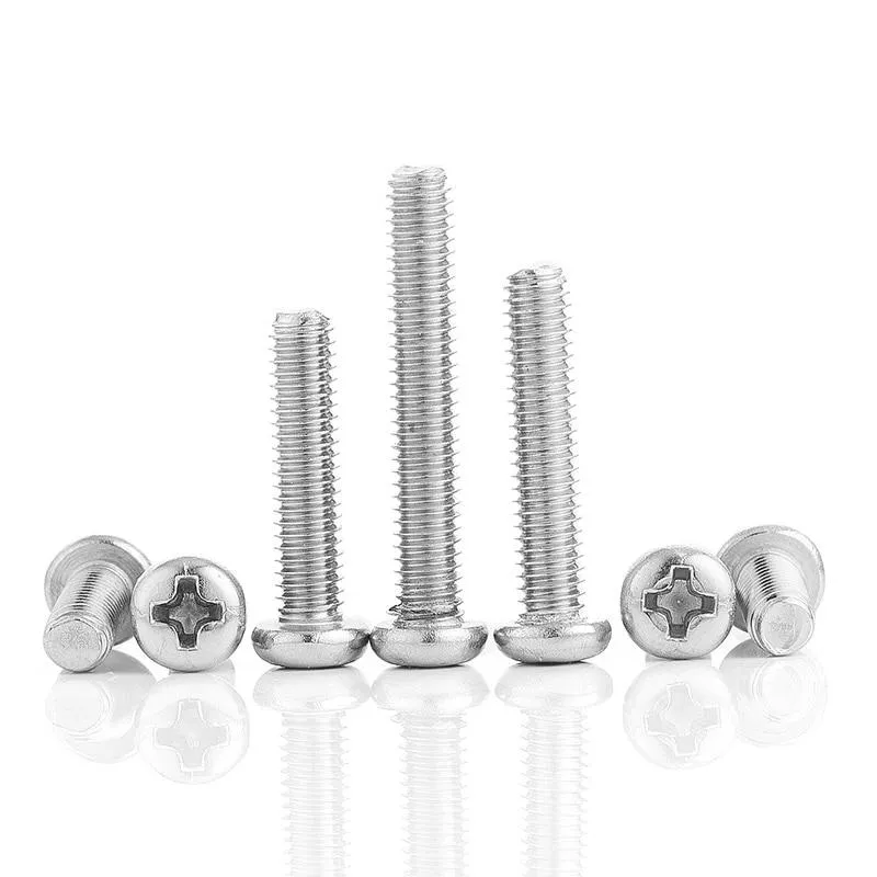 10/20/50pcs Cross Recessed Pan Round Head  M1.2 M1.4 M1.6 M2 M2.5 M3 M4 M5 M6 M8 Stainless Steel Phillips Machine Screw