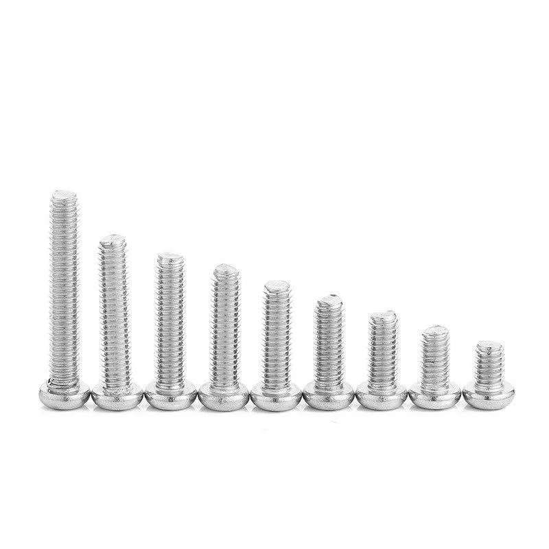 10/20/50pcs Cross Recessed Pan Round Head  M1.2 M1.4 M1.6 M2 M2.5 M3 M4 M5 M6 M8 Stainless Steel Phillips Machine Screw