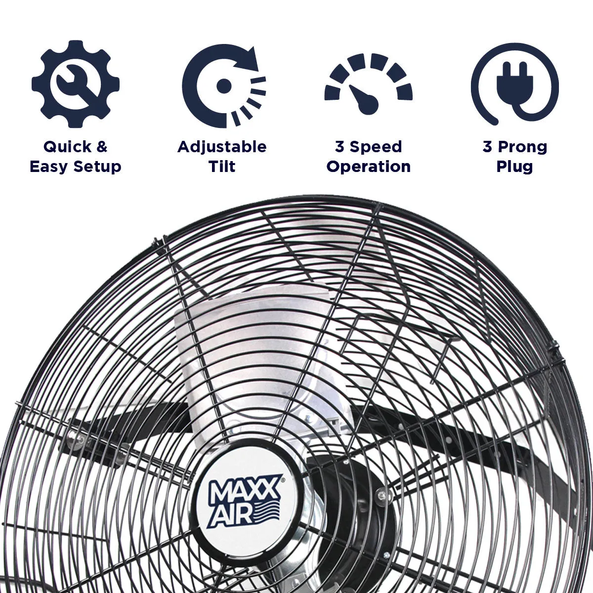 18 In. 3-Speed Tilting Wall Mount Fan for Heavy-Duty Use