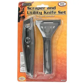 2 Piece scraper and utility knife set ( Case of 48 )