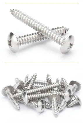 20/55pcs Cross Recessed Truss Head Self-tapping Screw 304 Stainless Steel M3 M4 M5 M6 Phillips Mushroom Head Wood Screw