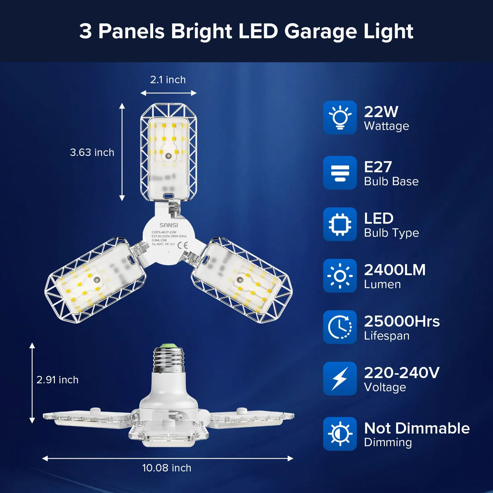 22W Panel Garage Light (EU&UK ONLY)