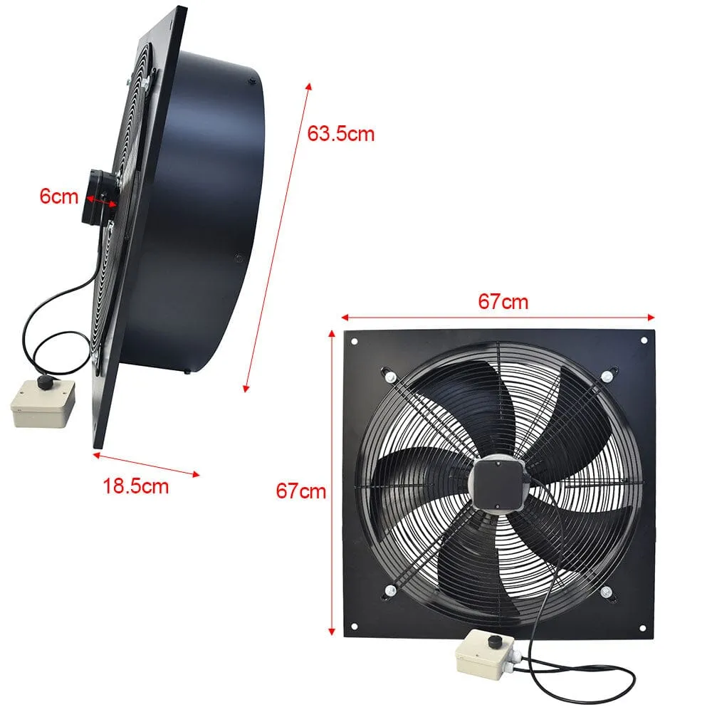 27cm H Ventilation Fan Wall-Mounted Copper Motor Exhaust Axial Fan