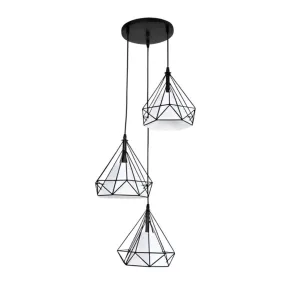 3-Light Modern Diamond Pendant Lamp Chandelier M61-E27