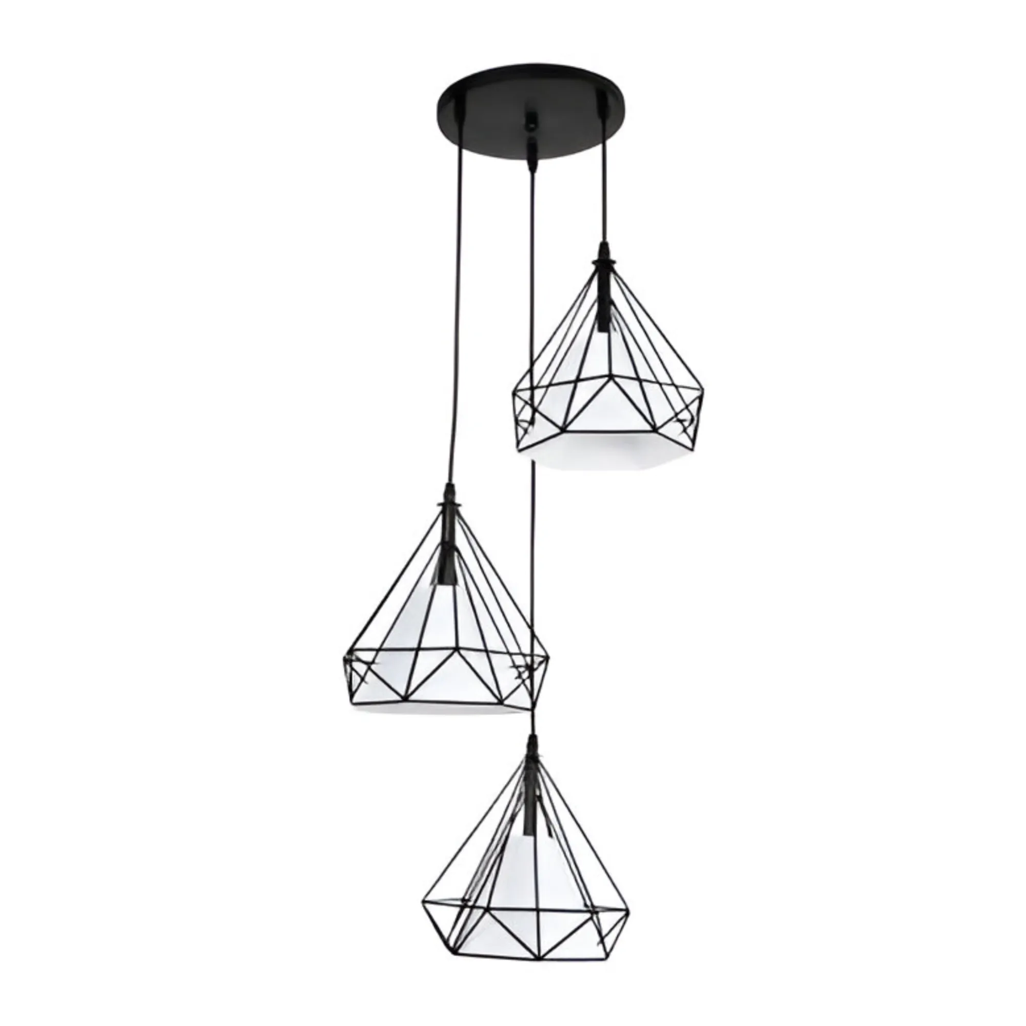 3-Light Modern Diamond Pendant Lamp Chandelier M61-E27