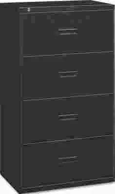 400 Series Four-Drawer Lateral File 36W X 19-1/4D X 53-1/4H Black