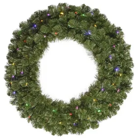 48" Enchanted Evergreen Wreath, Multi-Color LED Lights