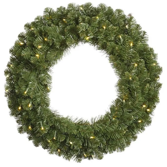 48" Enchanted Evergreen Wreath, Warm White LED Lights