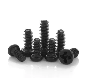 50pcs Cross Recessed Pan Head Flat Tail Self-tapping Screw M1.2 M1.4 M1.7 M2 M2.3 M2.6 M3 M4 Black Carbon Steel Phillips Screw