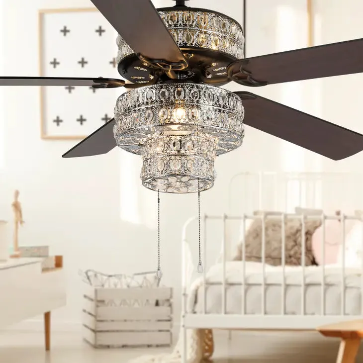 52"W Naman Silver Punched Metal Ceiling Fan