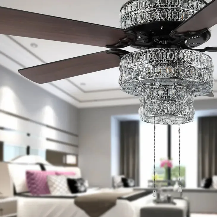 52"W Naman Silver Punched Metal Ceiling Fan