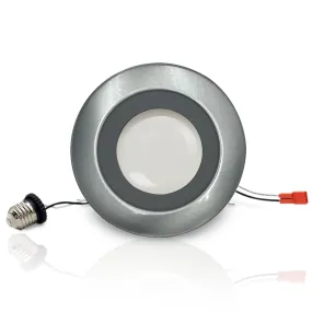 5/6" Inch Brushed Nickel Retrofit LED Recessed Can Lights - Wet Rated - 5CCT 2700K-5000K - 1300LM