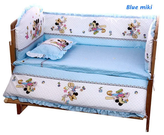 5PCS Set Newborn Baby Bed Bumper Set Baby Crib Bumper Baby Crib Bedding Set Cartoon Animal Baby Cot Set 100x58cm CP01