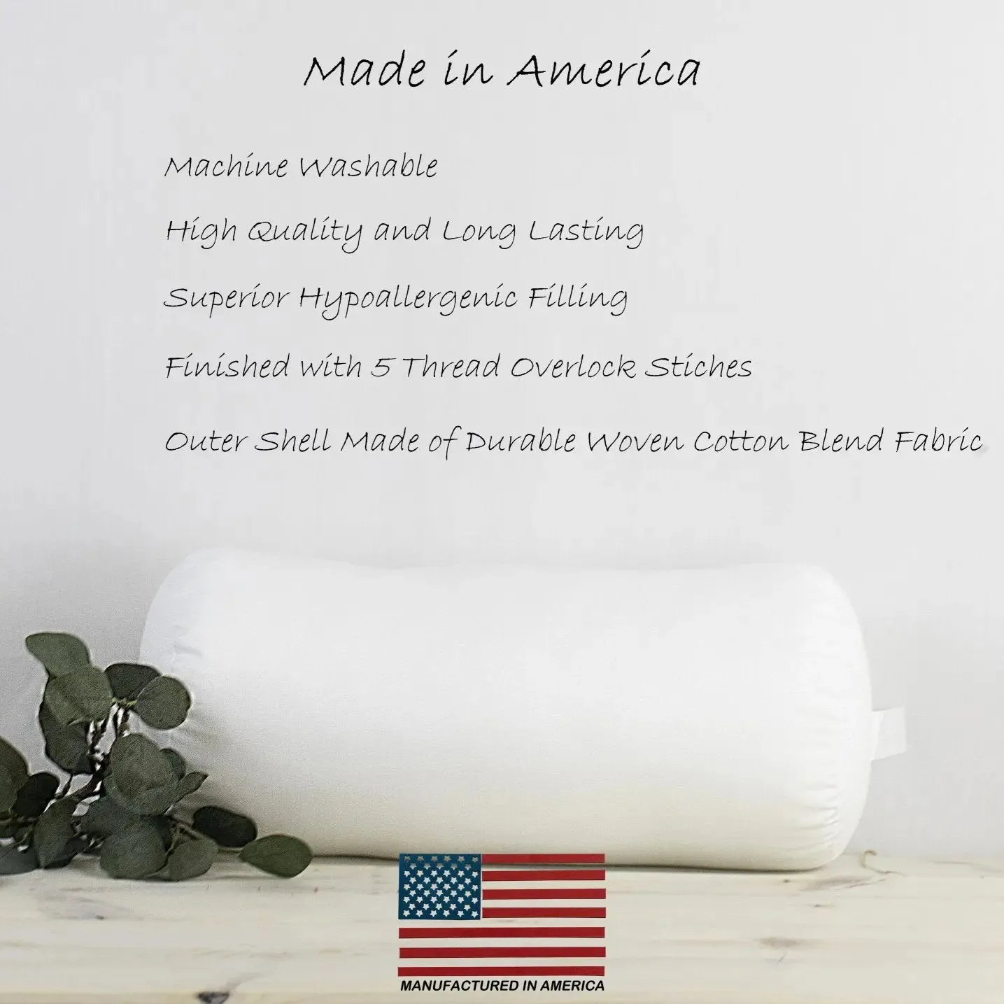 7x52 | Bolster Insert | Indoor Outdoor Hypoallergenic Polyester Fill | Quality Insert | Premium Insert