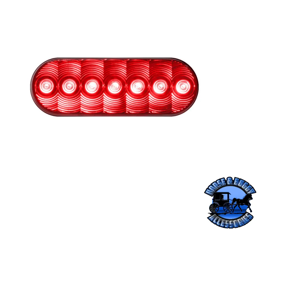 820KR-7 6.5″X2.25″ Red LED Stop/Turn/Tail, Oval, AMP, Grommet-Mount Kit