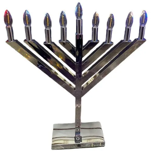 9' Mirror Chrome Indoor/Outdoor Commercial Menorah