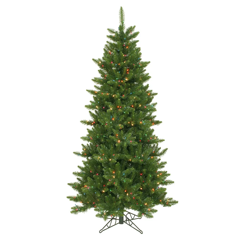 9' Slim Enchanted Evergreen Tree, Multi-Color LED Lights