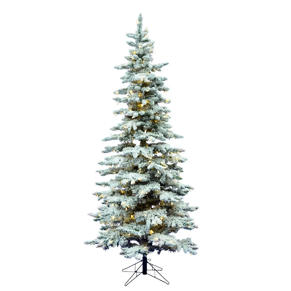 9’ Slim Winter Wonderland Tree, Warm White LED Lights