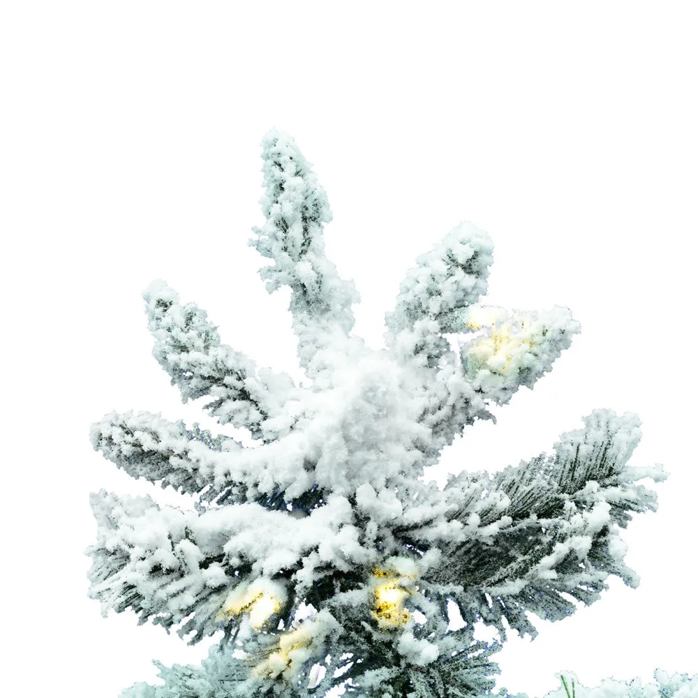 9’ Slim Winter Wonderland Tree, Warm White LED Lights