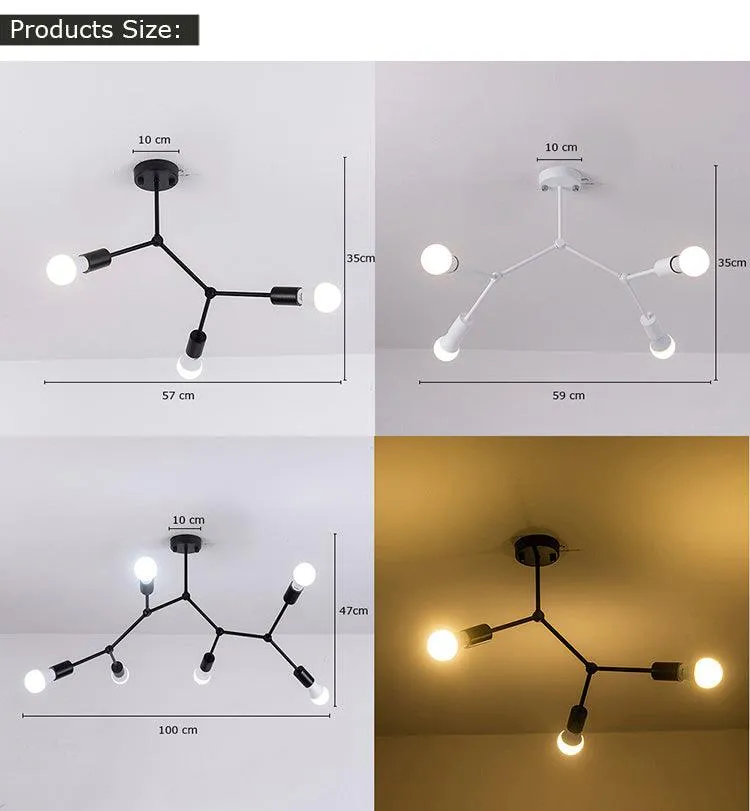 Abstract Molecular Linear Ceiling LED Light Fixture