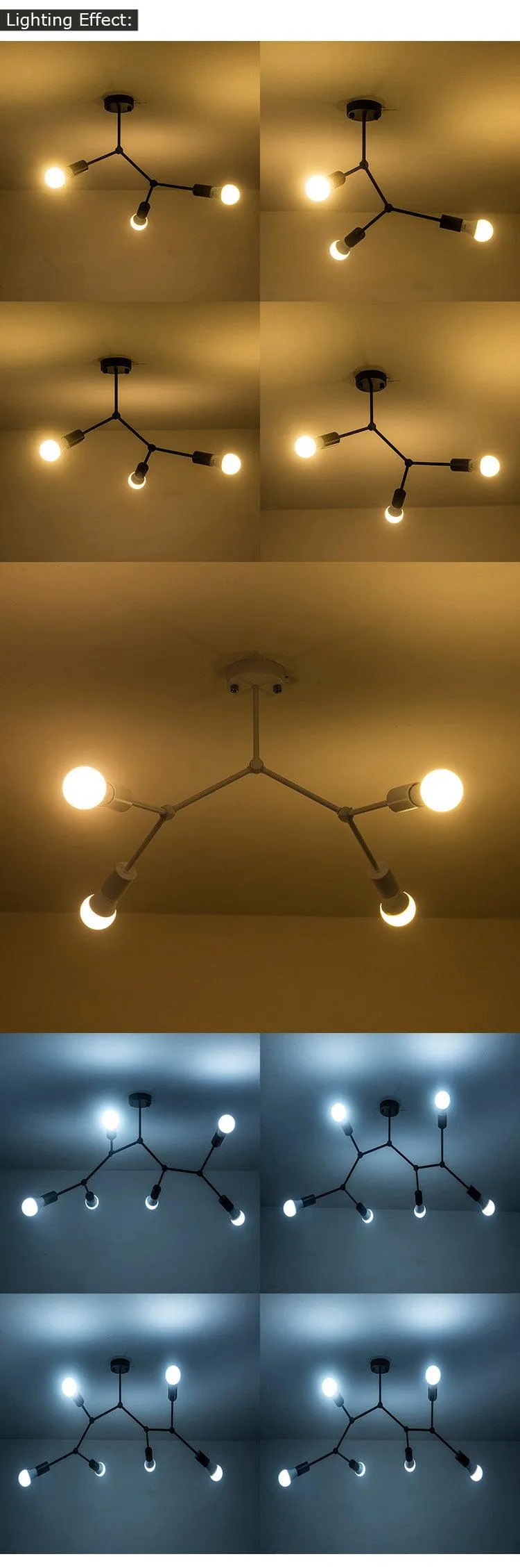 Abstract Molecular Linear Ceiling LED Light Fixture