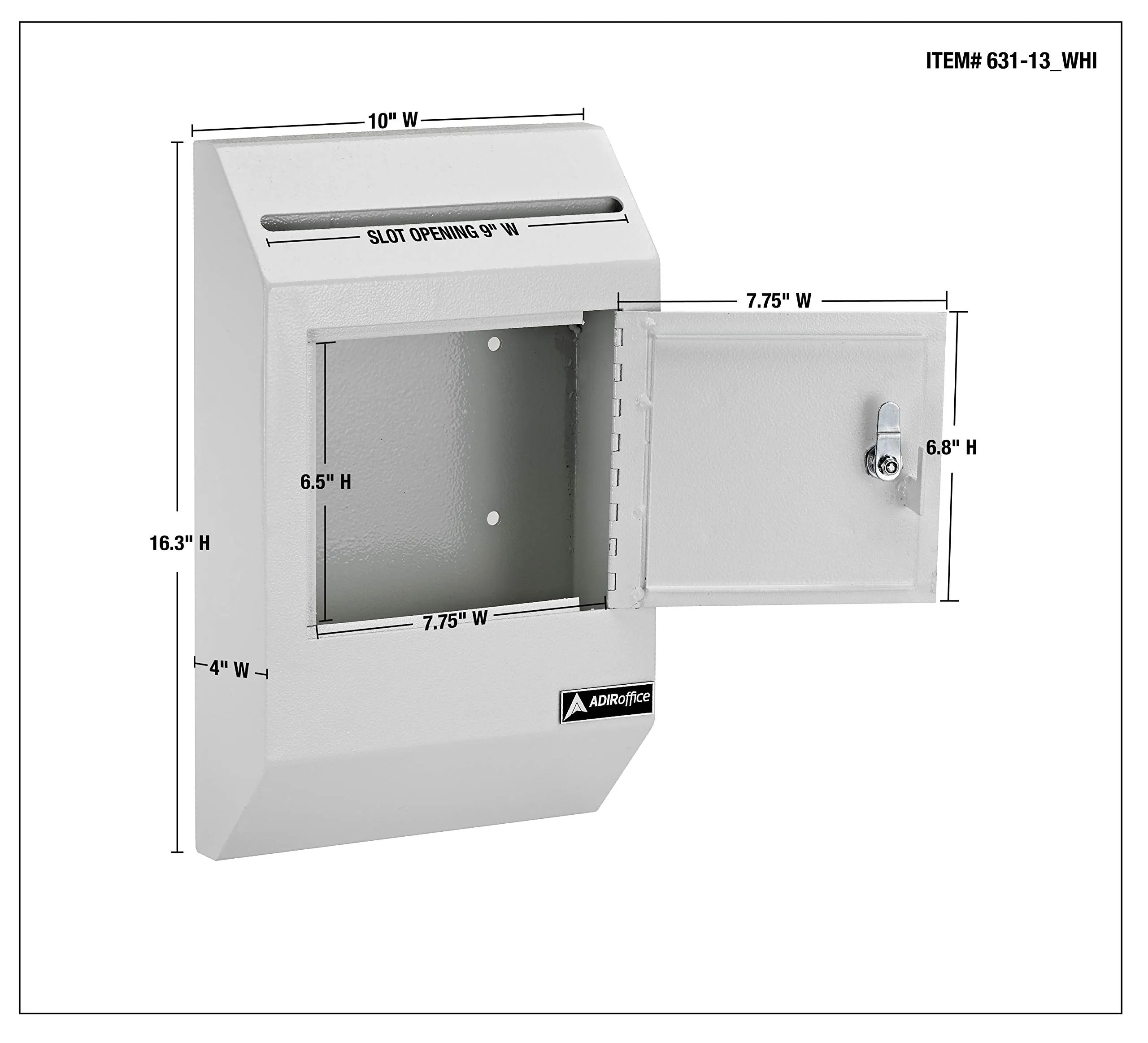 AdirOffice Drop Box Heavy Duty Secured Storage with Lock for Commercial Home