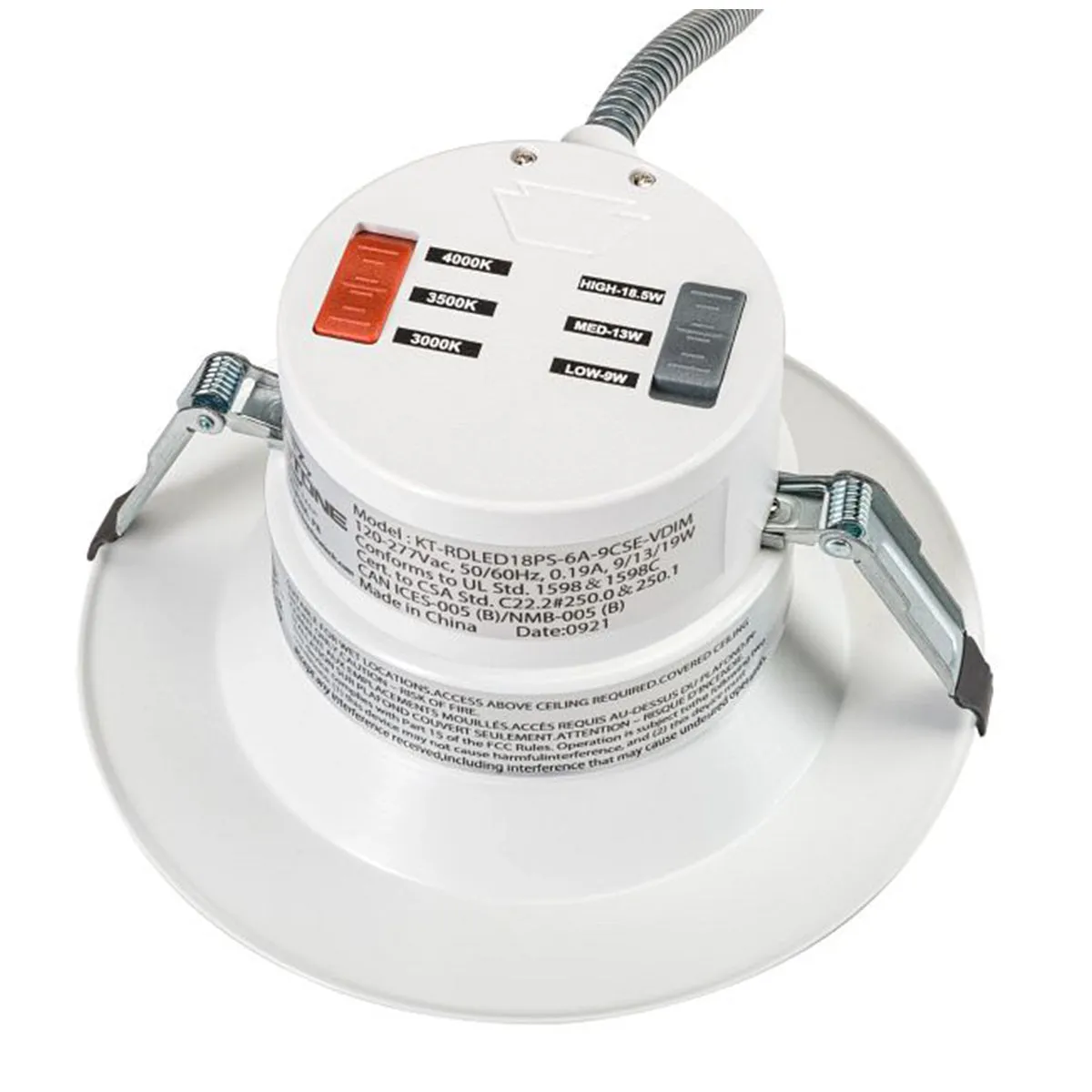 Advanta 6 In Commercial LED Recessed Downlight, 9W|13W|19W, 1550 Lumens, 30K|35K|40K