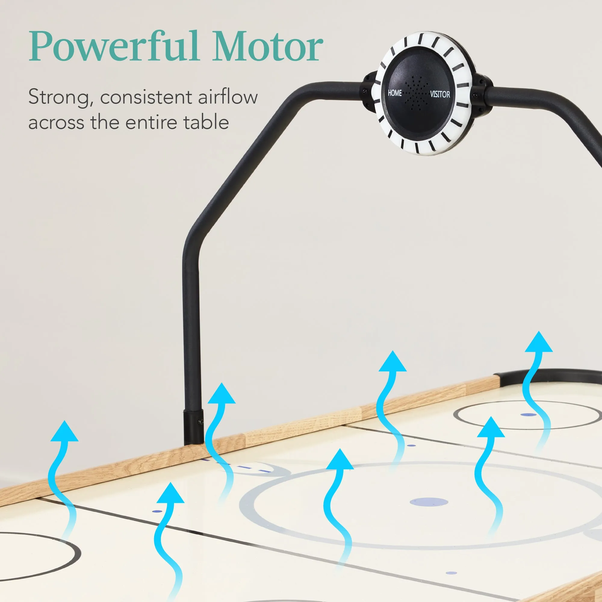 Air Hockey Game Table w/ LED Lights, Scoreboard, Powerful Motor - 54in