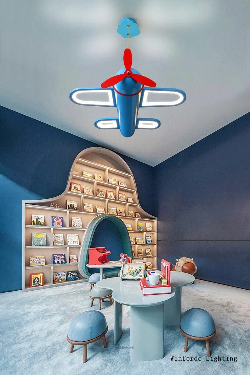 Airplane LED Hanging Light Fixture Childrens Room/LED Hanging Lighting