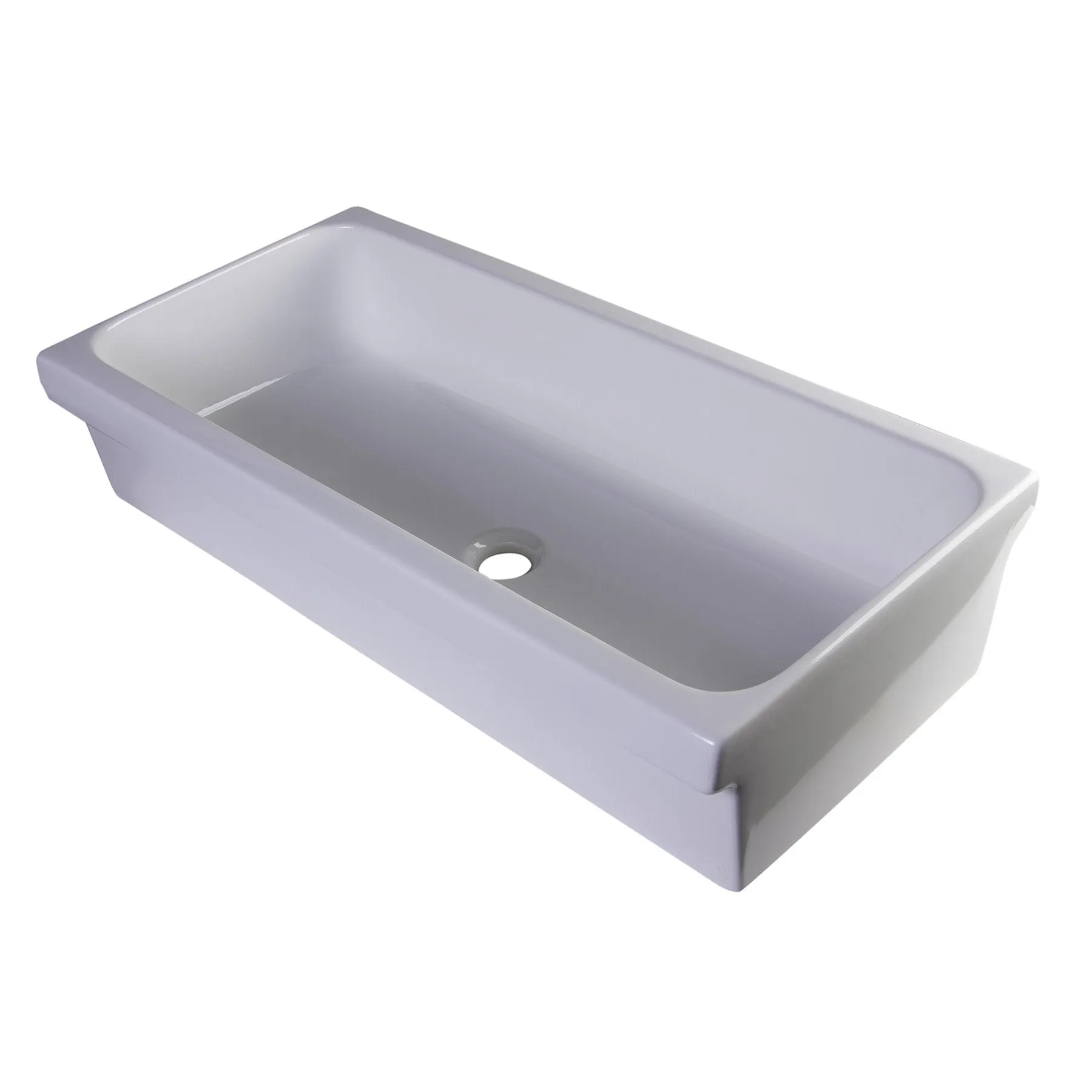 ALFI Brand AB36TR 36" White Above Mount Porcelain Bath Trough Sink