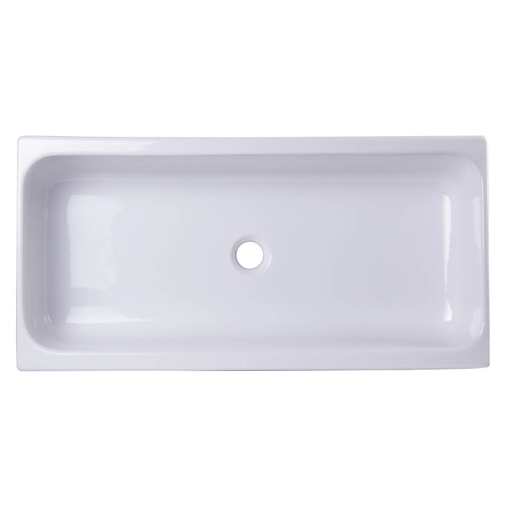 ALFI Brand AB36TR 36" White Above Mount Porcelain Bath Trough Sink