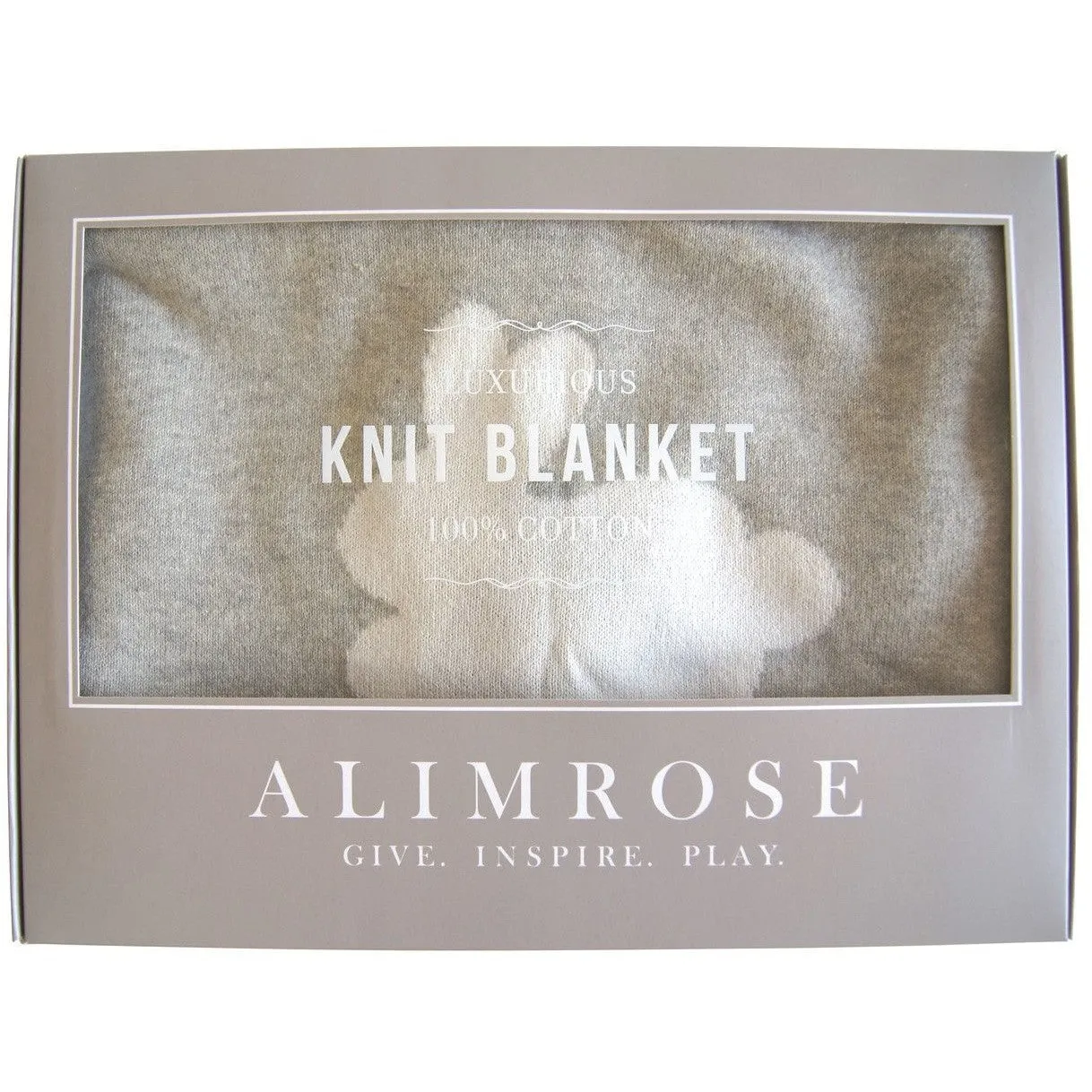 Alimrose Knit Cot Blanket - Bunnies and Dots Ivory