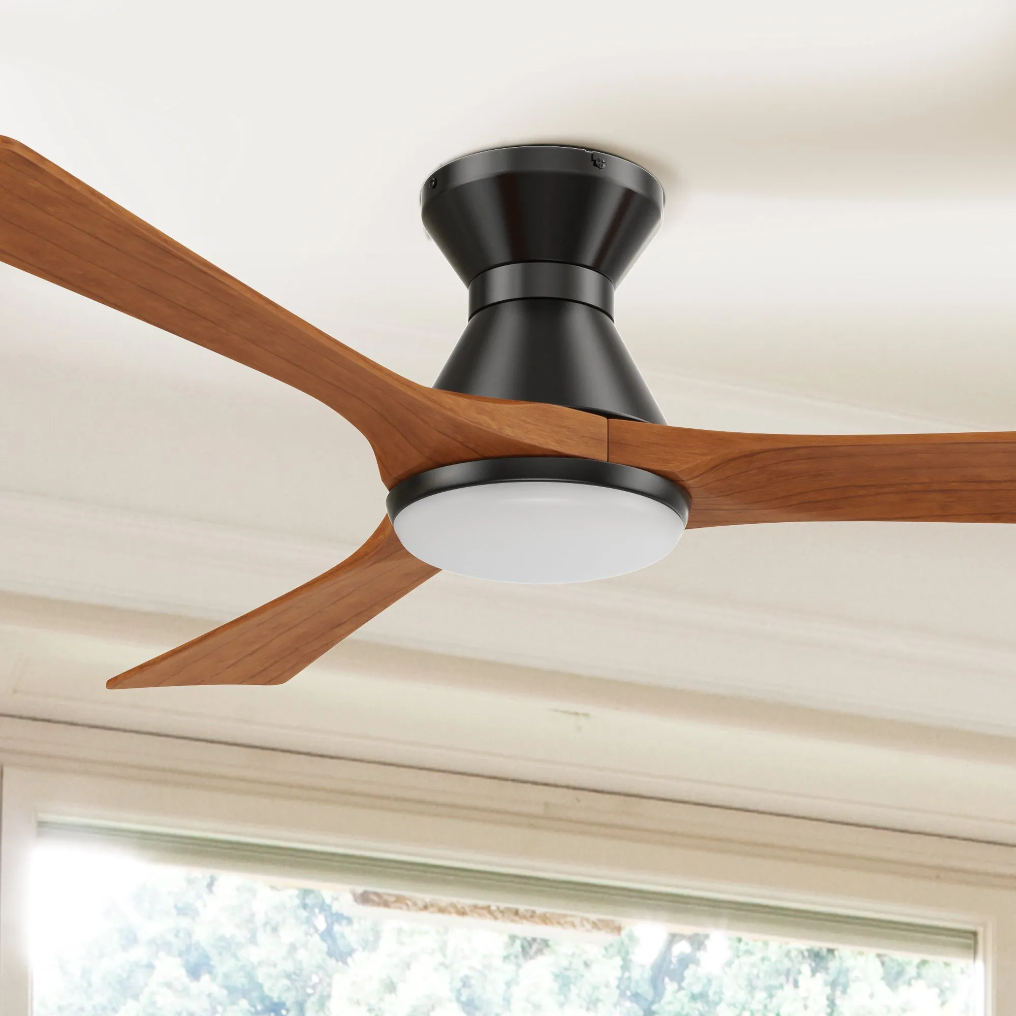 Antrim Flush Mount Smart Outdoor Fan with Led Light and Remote 52"