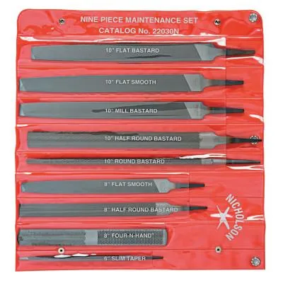 Apex Tool Group 9-Pc Maintenance File Set, 6 in, 8 in, 10 in, Pouch, 22030NNN