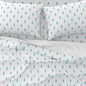 Aqua Ocean Blue and Soft Pink Mini Size Classic Surfboards Sheet Set