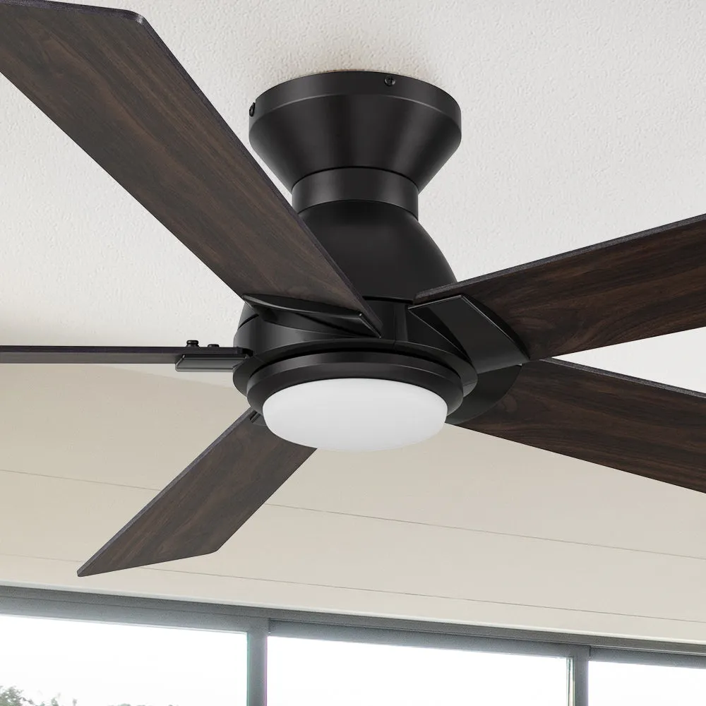 Aspen Low Profile Outdoor/Indoor Smart Ceiling Fan with LED Light 52”