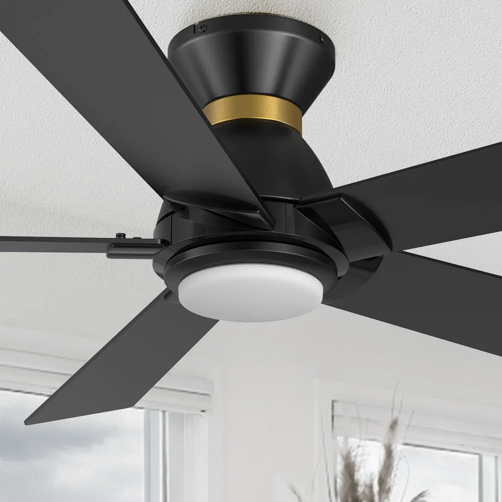 Aspen Low Profile Outdoor/Indoor Smart Ceiling Fan with LED Light 52”