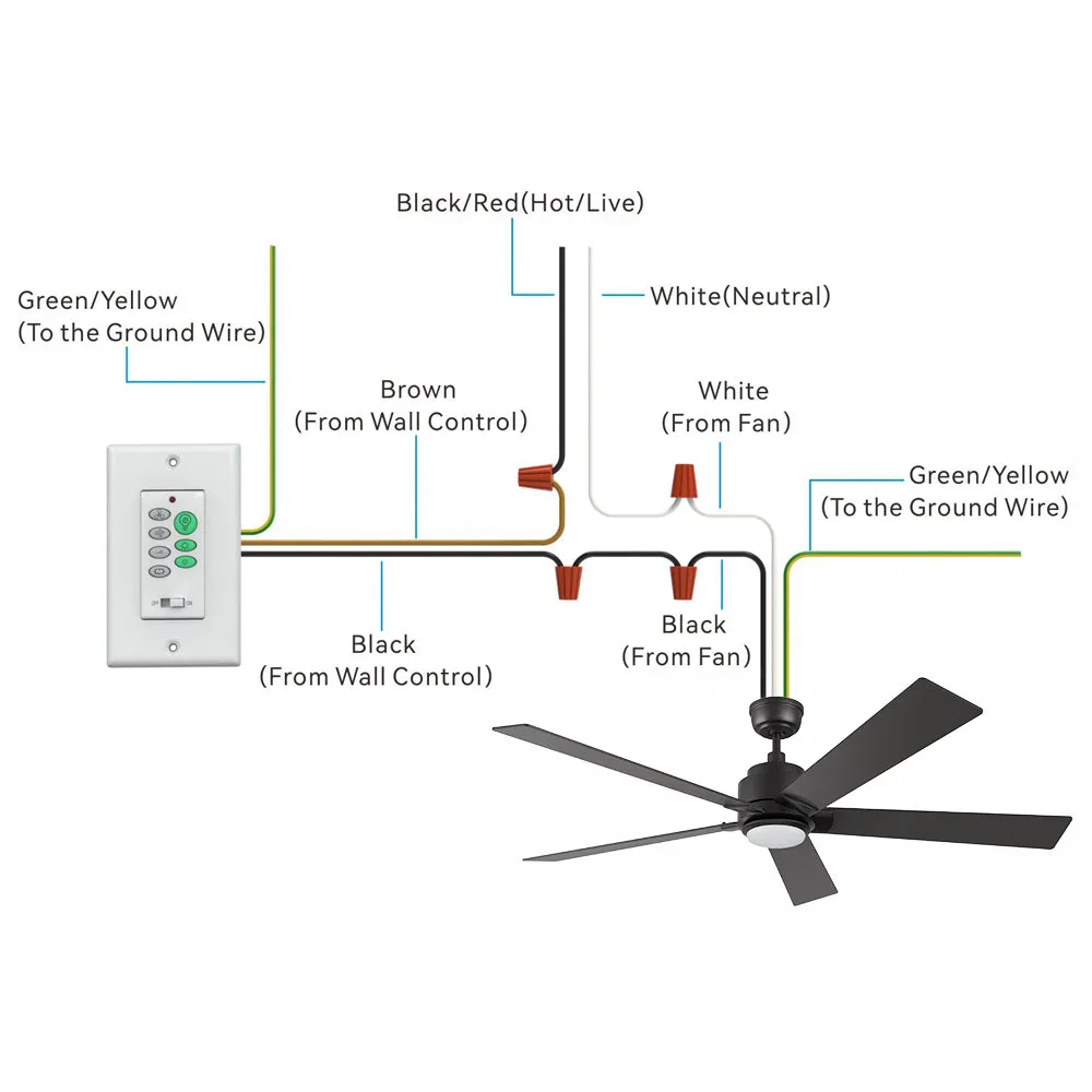 Aspen Ⅱ Smart Ceiling Fan with LED Light Remote Outdoor/Indoor 60"