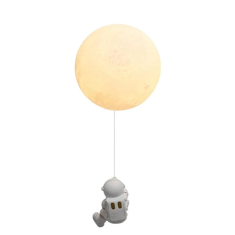 Astronaut on Moon Wall Lamp - Kids Room Lighting