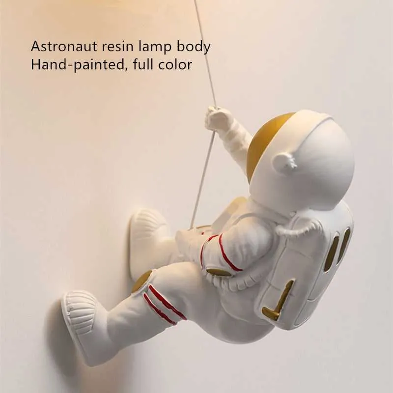 Astronaut on Moon Wall Lamp - Kids Room Lighting