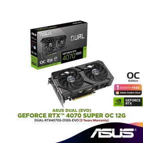 ASUS Dual GeForce RTX 4070 SUPER EVO OC Edition 12GB GDDR6X Graphics Card (GPU) | DUAL-RTX4070S-O12G-EVO