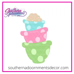 Baking Bowls Stacked Template & Digital Cut File