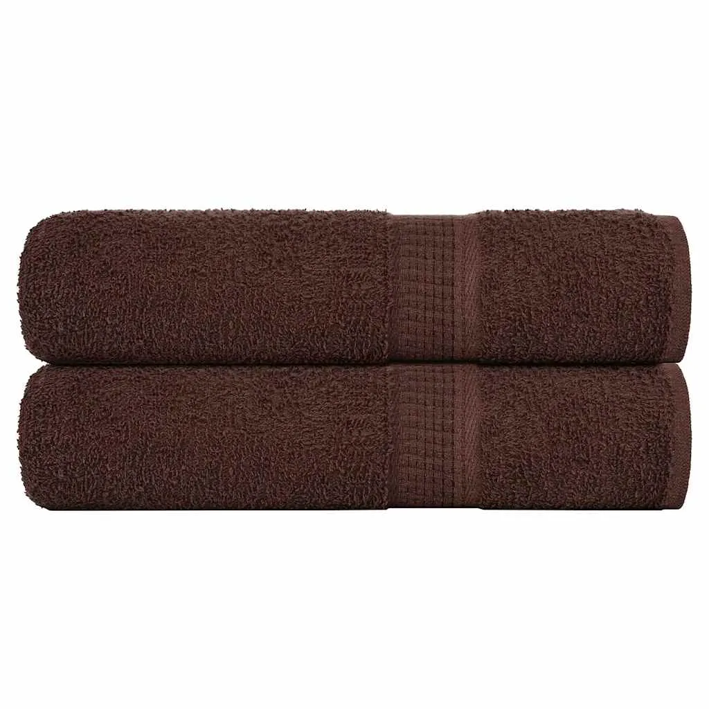 Bath Towels 2 pcs Brown 100x150 cm 360 gsm 100% Cotton