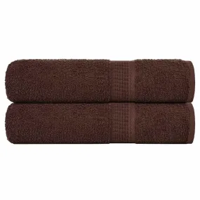 Bath Towels 2 pcs Brown 100x150 cm 360 gsm 100% Cotton