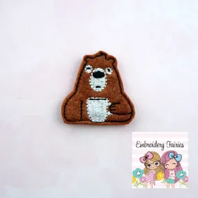 Bearly Awake Feltie File - Bear Feltie Design - ITH Design - Embroidery Digital File - Mini Embroidery Design - Bear Feltie - Coffee Feltie