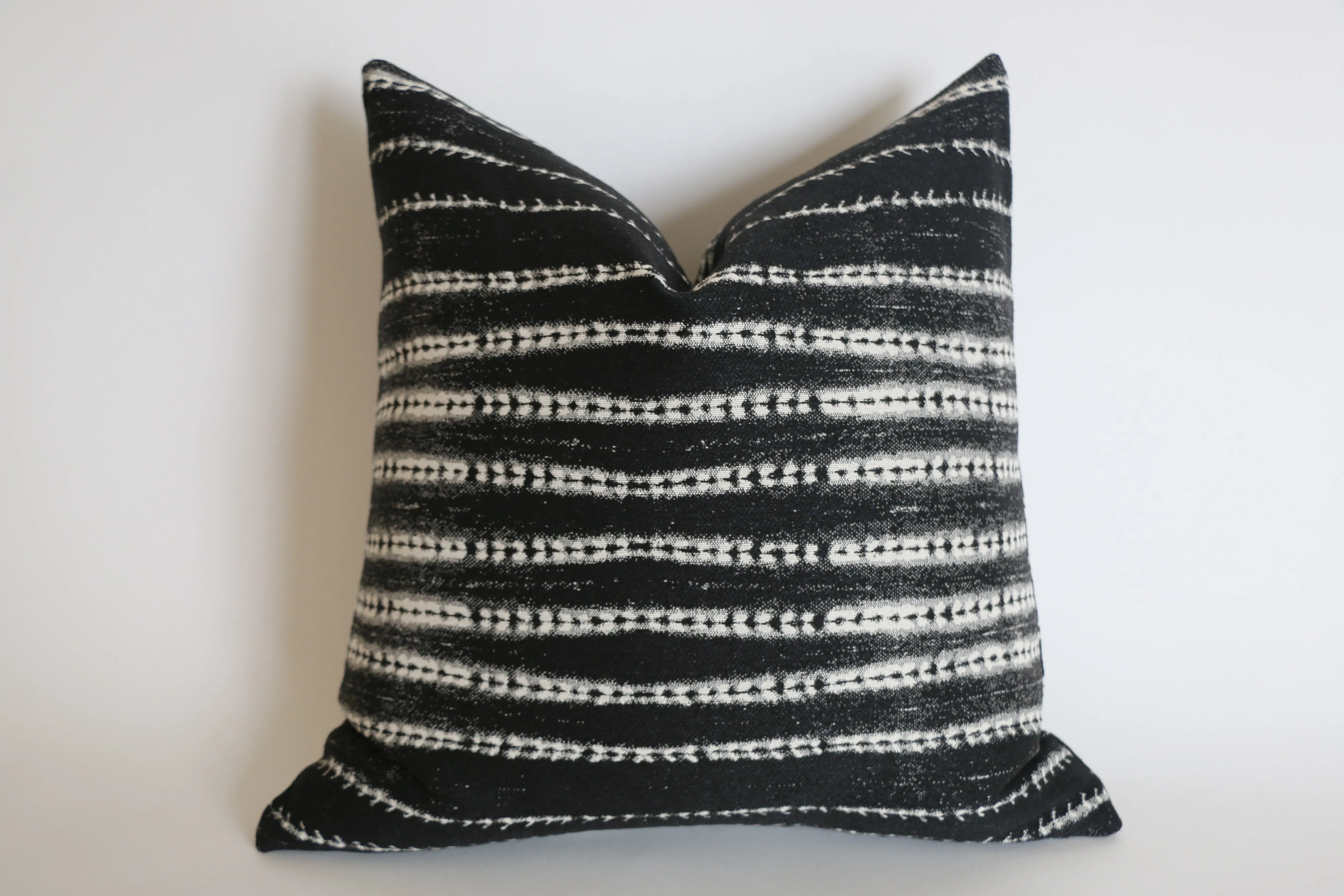 Black Mudcloth Pillow Cover / Southwestern pillow / 16x16 Tribal Pillow / 18x18 Boho Throw Pillow / 20x20 Pillow: Performance Fabric