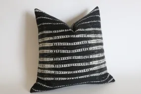 Black Mudcloth Pillow Cover / Southwestern pillow / 16x16 Tribal Pillow / 18x18 Boho Throw Pillow / 20x20 Pillow: Performance Fabric