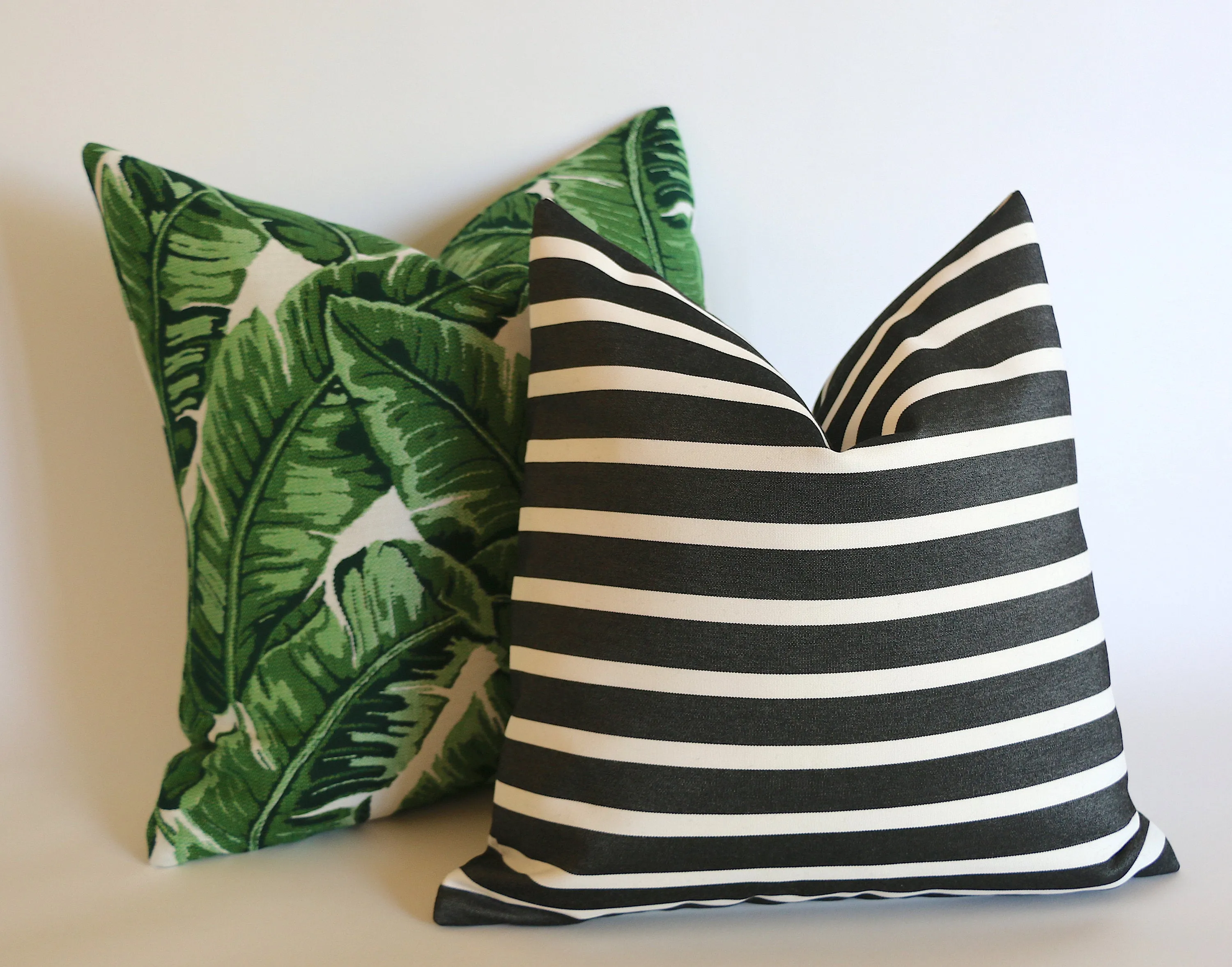 Black Striped Outdoor Pillow Cover / 18x18 Outdoor Large Black Cushion / 18x18 Genuine Sunbrella Pillow / Black Stripe Pillow cover 18x18