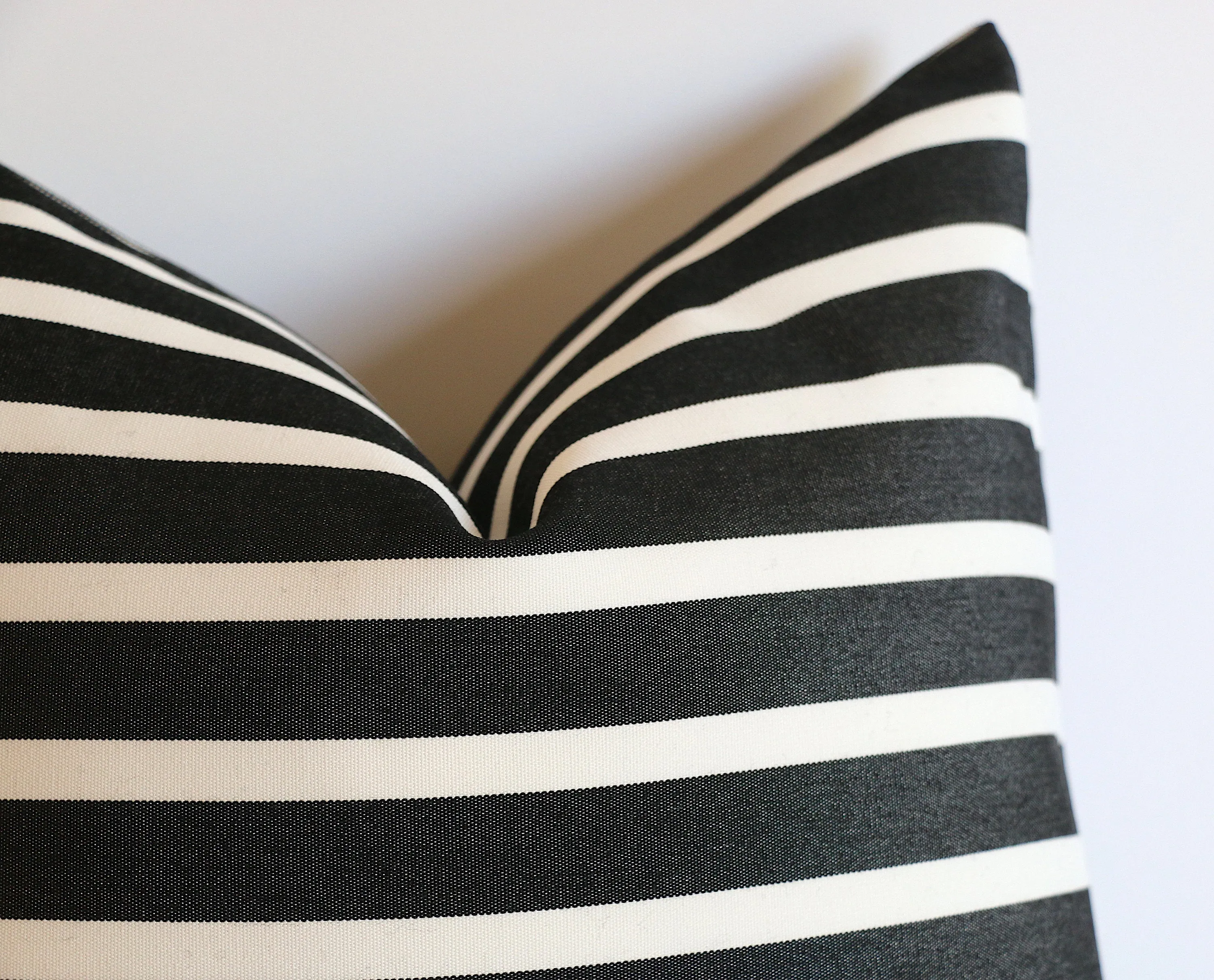 Black Striped Outdoor Pillow Cover / 18x18 Outdoor Large Black Cushion / 18x18 Genuine Sunbrella Pillow / Black Stripe Pillow cover 18x18