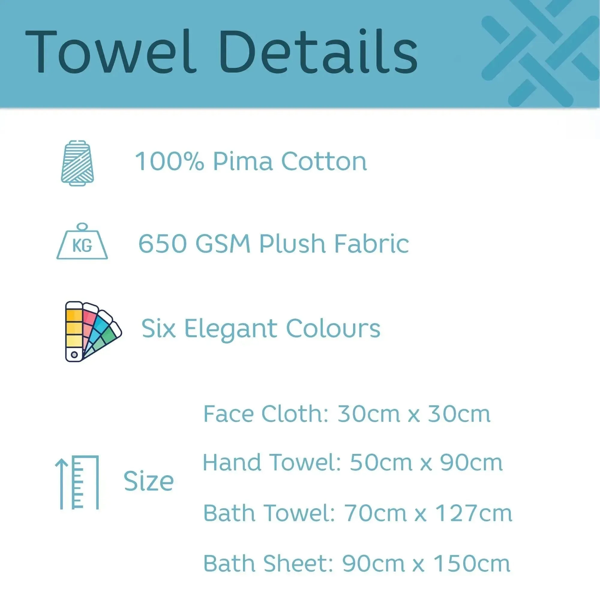 Bliss Pima Cotton 7 Piece Towel Bale Set 650gsm